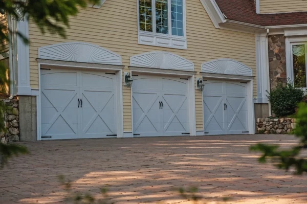 Overlay Carriage House Steel shown in White with Spade Hardware.