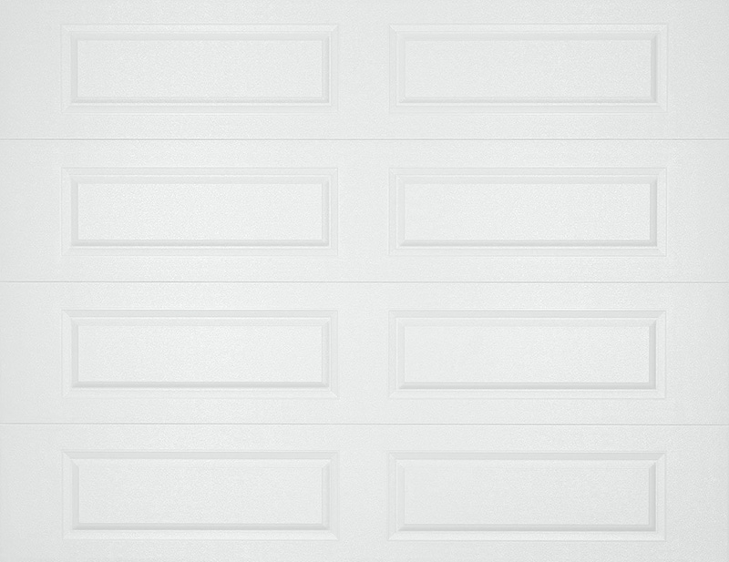 Raised Panel White Long garage door example
