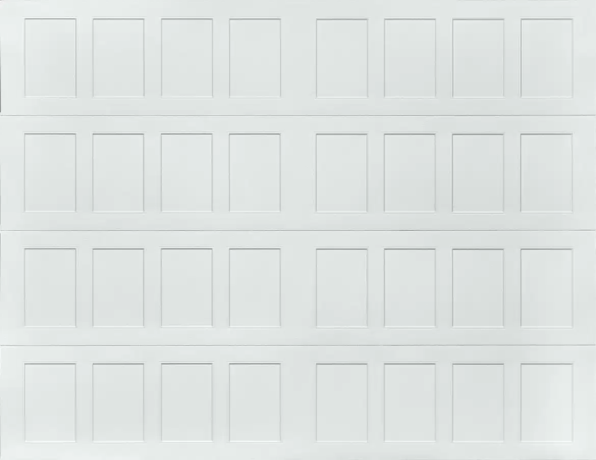 Stamped Shaker White (recessed panel) garage door example